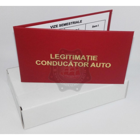 Set 6 Legitimatii conducator auto agreate ARR 2024, Rosu, 6x10cm