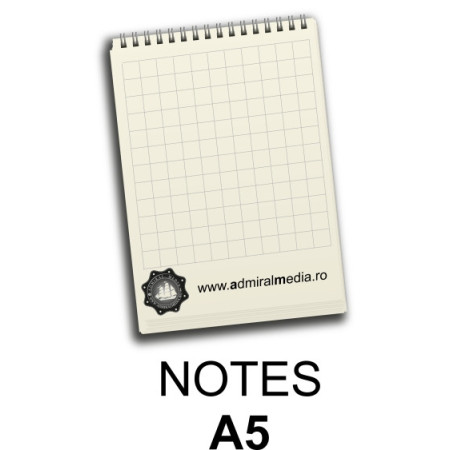 Notesuri, bloc notes personalizate A5, 30 file, spira