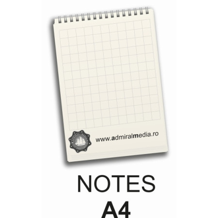 Notesuri, bloc notes personalizate A4, 50 file, spira