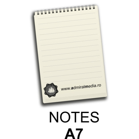 Notesuri, bloc notes personalizate A7, 50 file, spira