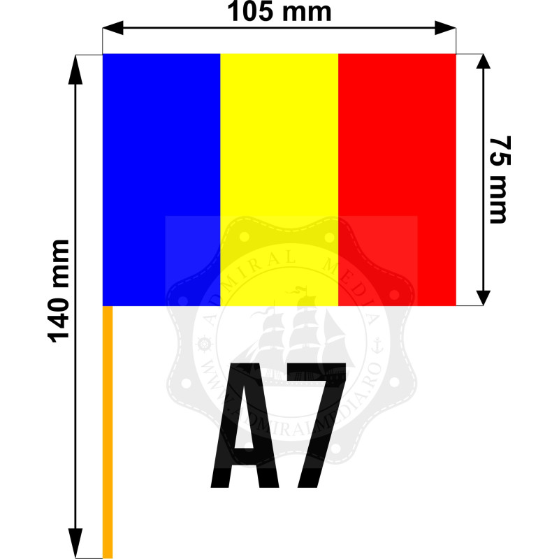 Stegulete Romania tricolore A7, Set 50 buc